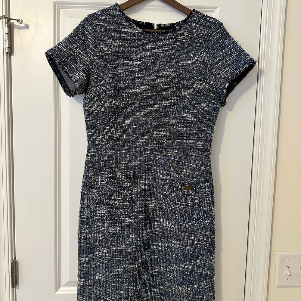 Loft Blue Tweed Dress